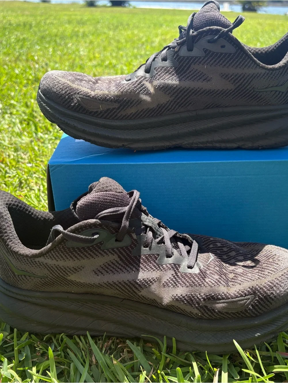Hoka Black Clifton Running Shoes- new insoles. Sz. 10 Men’s - Picture 3 of 8